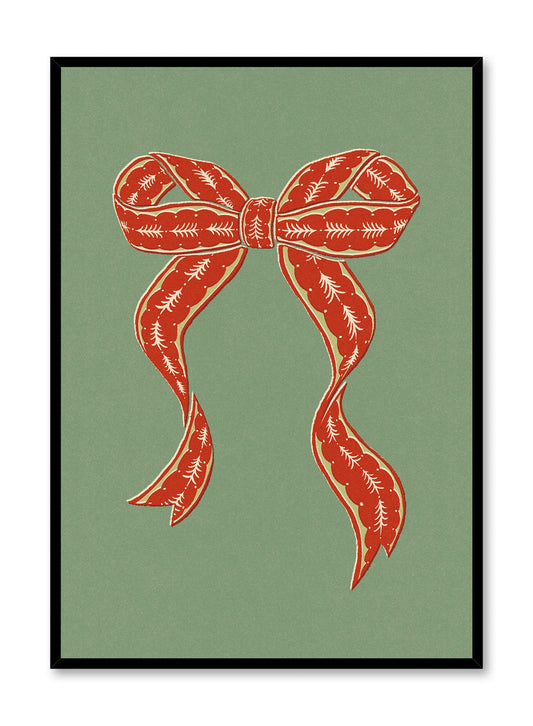 Vintage Holiday Bow Mint, Poster